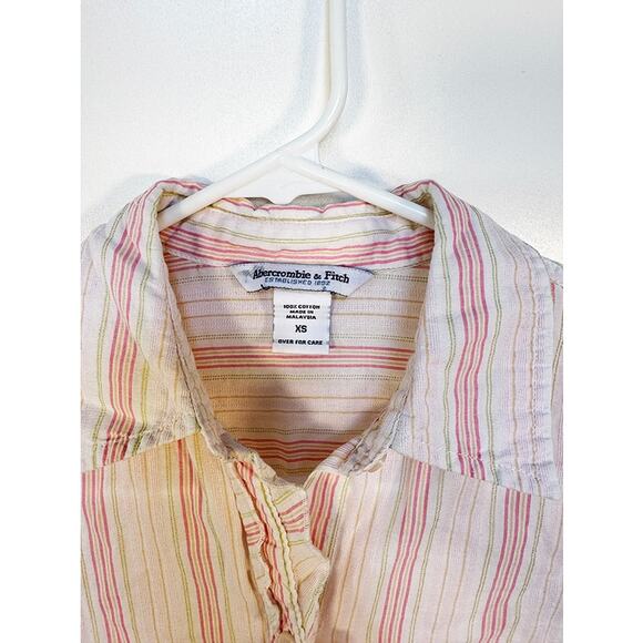 Vintage Abercrombie & Fitch Striped Button Down Top Shirt Size XS - Picture 3 of 4